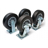 6" Caster Set: 2 Swivel w/ Brakes, 2 Rigid